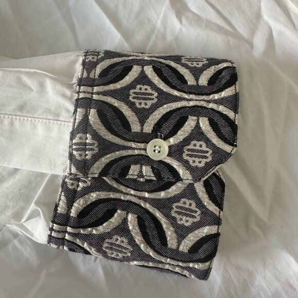 Maje Cipaje Jacquard Contrast Womens 100% Cotton Button Down Shirt- White large - Picture 6 of 12